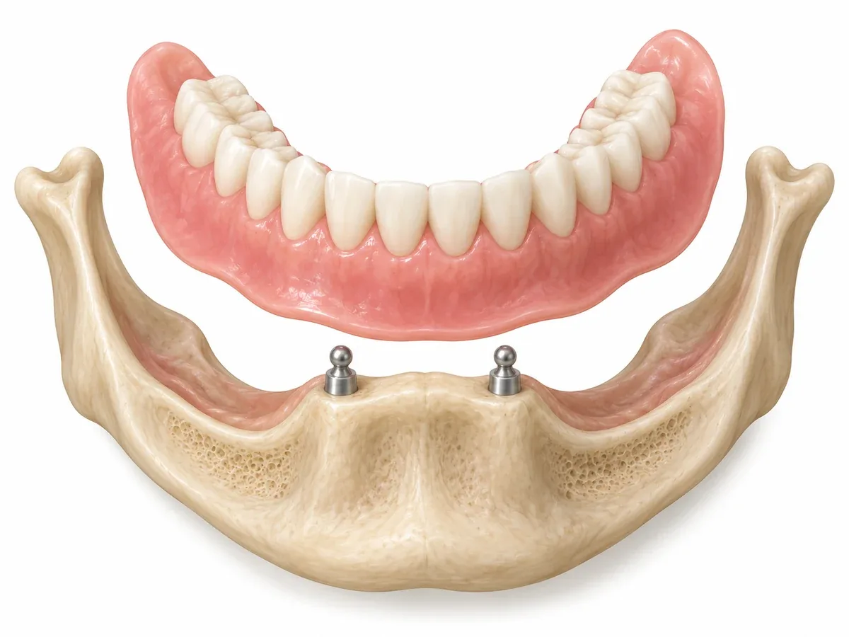 Implants are placed where bone remains.