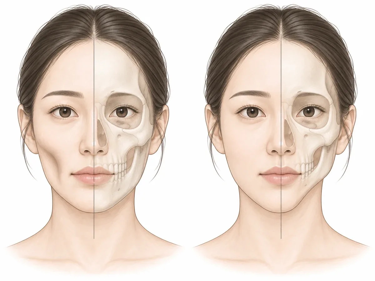 살이 원인인지 뼈가 원인인지를 먼저 나눕니다.