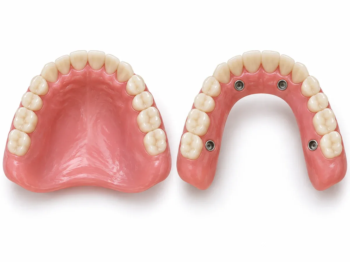 The number of implants decides whether the palate is covered.